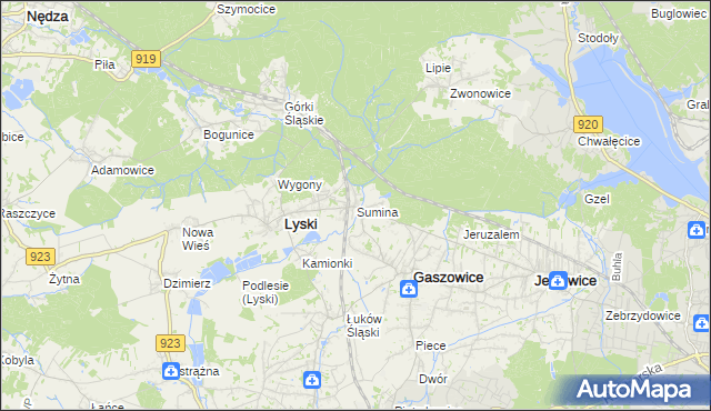 mapa Sumina, Sumina na mapie Targeo