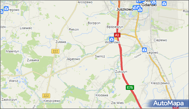 mapa Świńcz, Świńcz na mapie Targeo