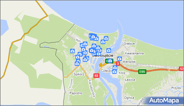 mapa Świnoujście, Świnoujście na mapie Targeo