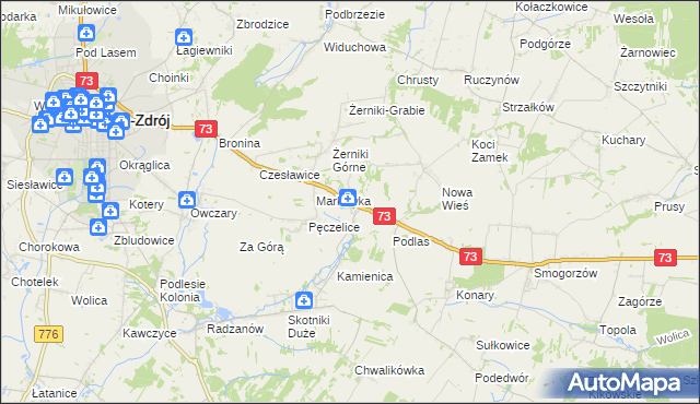 mapa Szczaworyż, Szczaworyż na mapie Targeo