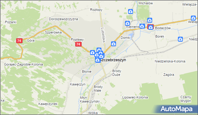 mapa Szczebrzeszyn, Szczebrzeszyn na mapie Targeo