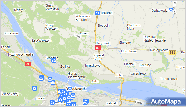 mapa Szpetal Górny, Szpetal Górny na mapie Targeo