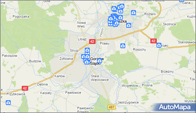 mapa Szyszków gmina Praszka, Szyszków gmina Praszka na mapie Targeo
