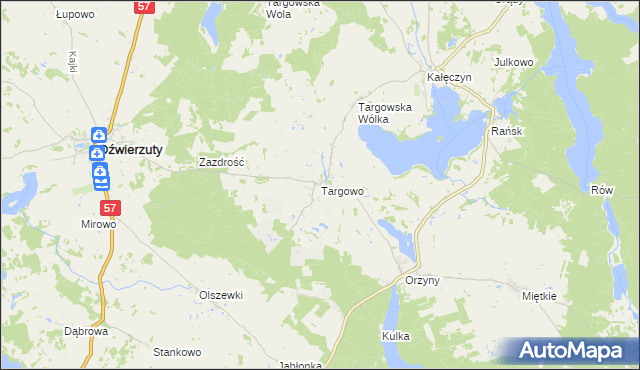 mapa Targowo, Targowo na mapie Targeo
