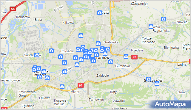 mapa Tarnów, Tarnów na mapie Targeo