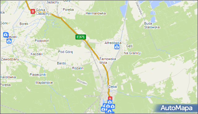 mapa Tarnowska Wola gmina Nowa Dęba, Tarnowska Wola gmina Nowa Dęba na mapie Targeo