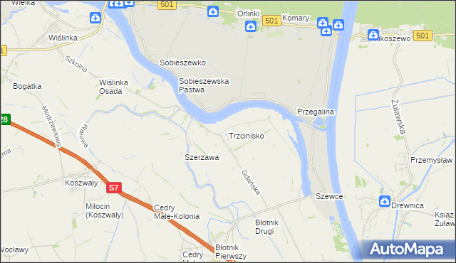 mapa Trzcinisko, Trzcinisko na mapie Targeo