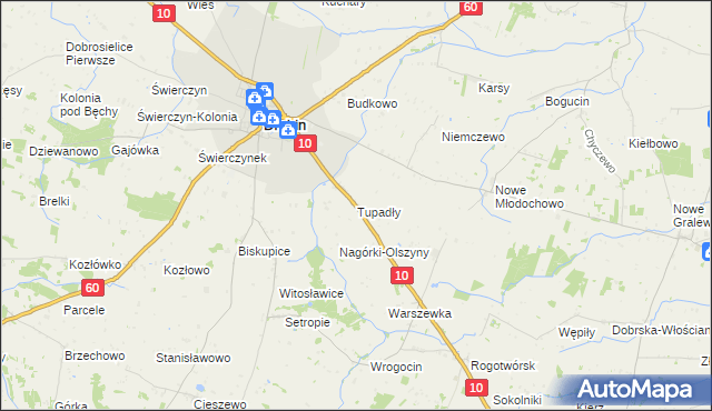 mapa Tupadły gmina Drobin, Tupadły gmina Drobin na mapie Targeo
