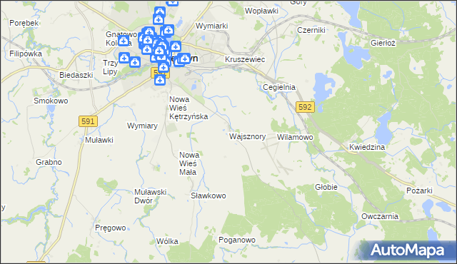 mapa Wajsznory, Wajsznory na mapie Targeo