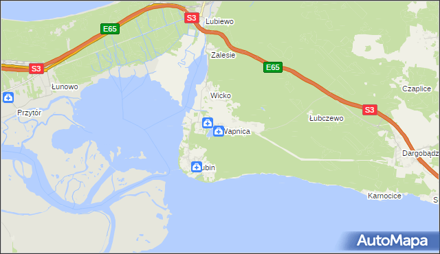 mapa Wapnica gmina Międzyzdroje, Wapnica gmina Międzyzdroje na mapie Targeo