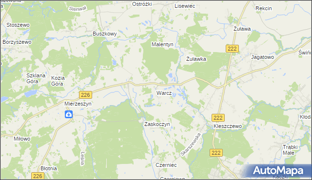 mapa Warcz, Warcz na mapie Targeo