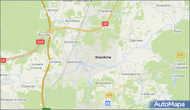 mapa Wasilków, Wasilków na mapie Targeo
