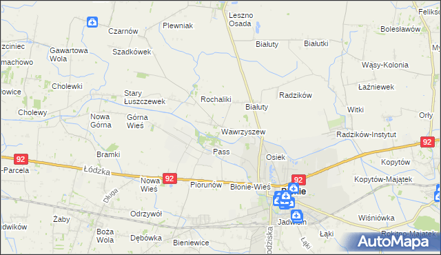 mapa Wawrzyszew, Wawrzyszew na mapie Targeo
