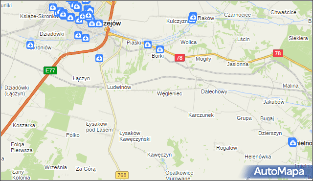 mapa Węgleniec, Węgleniec na mapie Targeo