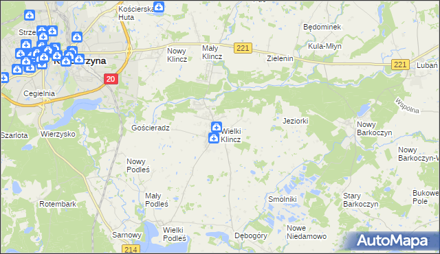 mapa Wielki Klincz, Wielki Klincz na mapie Targeo