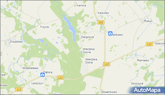 mapa Wierzbka Górna, Wierzbka Górna na mapie Targeo