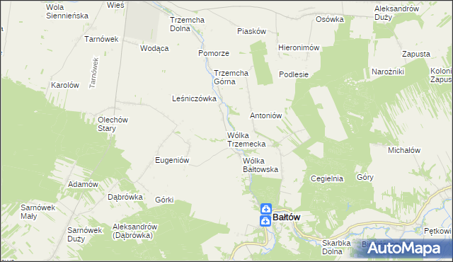 mapa Wólka Trzemecka, Wólka Trzemecka na mapie Targeo