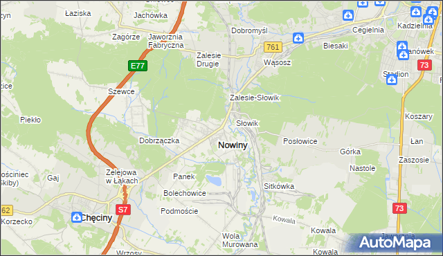 mapa Zagrody gmina Sitkówka-Nowiny, Zagrody gmina Sitkówka-Nowiny na mapie Targeo