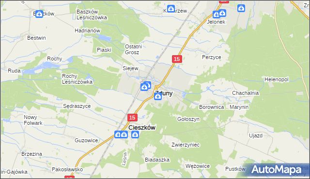 mapa Zduny powiat krotoszyński, Zduny powiat krotoszyński na mapie Targeo