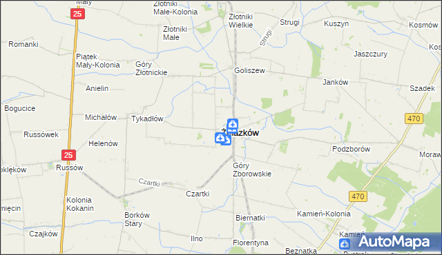 mapa Żelazków powiat kaliski, Żelazków powiat kaliski na mapie Targeo