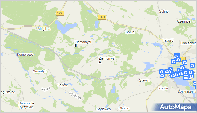 mapa Ziemomyśl A, Ziemomyśl A na mapie Targeo