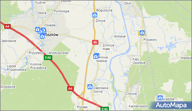 mapa Zimnice Wielkie, Zimnice Wielkie na mapie Targeo