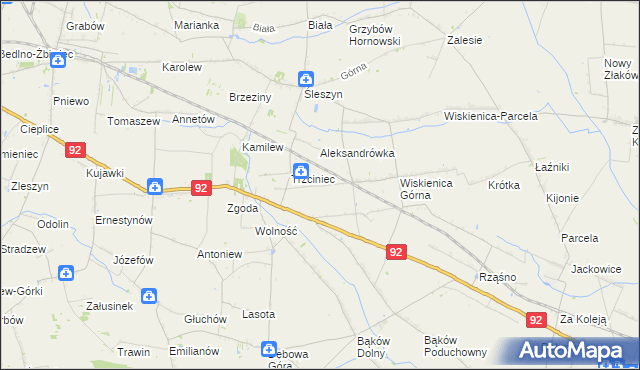 mapa Zosinów, Zosinów na mapie Targeo