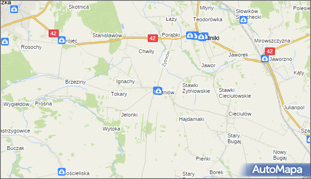 mapa Żytniów, Żytniów na mapie Targeo