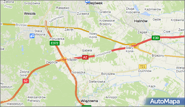 mapa Michałówek gmina Wiązowna, Michałówek gmina Wiązowna na mapie Targeo
