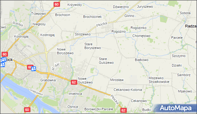 mapa Stare Gulczewo, Stare Gulczewo na mapie Targeo