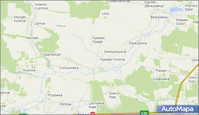 mapa Kijowiec-Kolonia, Kijowiec-Kolonia na mapie Targeo