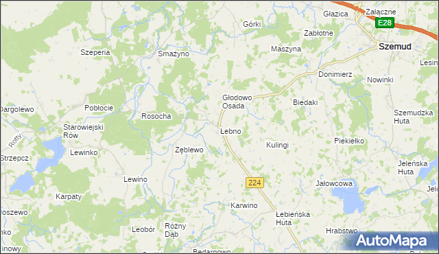 mapa Łebno, Łebno na mapie Targeo