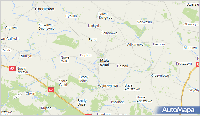 mapa Mała Wieś powiat płocki, Mała Wieś powiat płocki na mapie Targeo