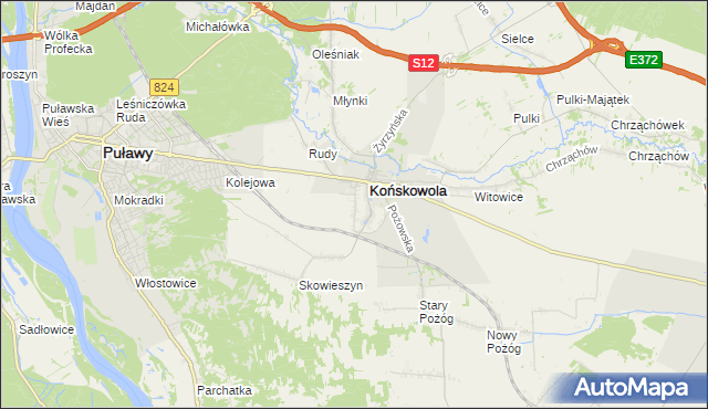 mapa Stara Wieś gmina Końskowola, Stara Wieś gmina Końskowola na mapie Targeo