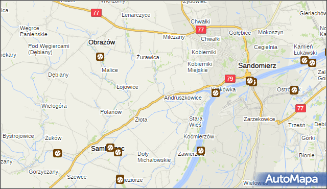 mapa Andruszkowice, Andruszkowice na mapie Targeo