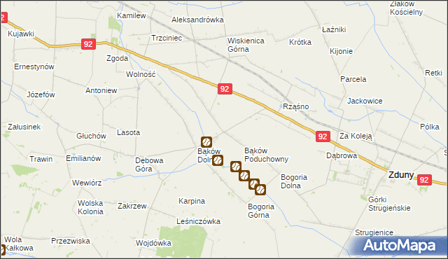 mapa Bąków Górny, Bąków Górny na mapie Targeo