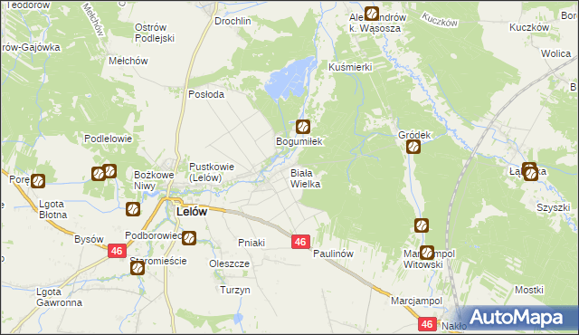 mapa Biała Wielka, Biała Wielka na mapie Targeo