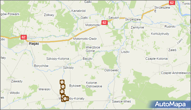 mapa Bohy, Bohy na mapie Targeo