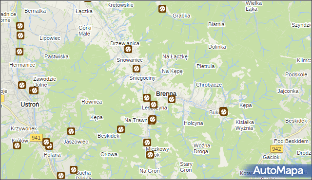 mapa Brenna, Brenna na mapie Targeo