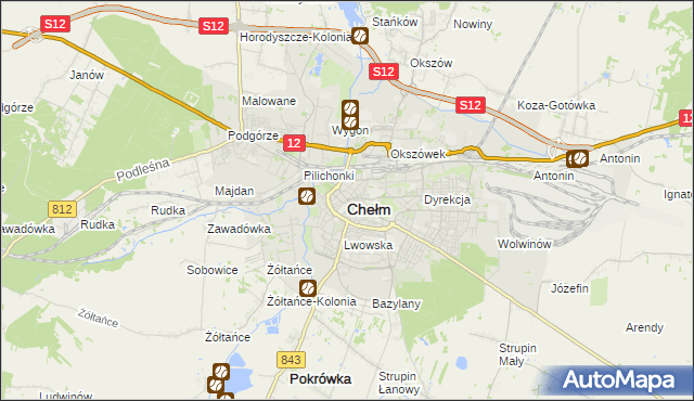 mapa Chełma, Chełm na mapie Targeo