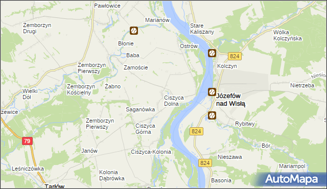 mapa Ciszyca Dolna, Ciszyca Dolna na mapie Targeo