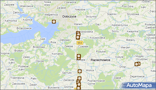 mapa Czasław gmina Raciechowice, Czasław gmina Raciechowice na mapie Targeo