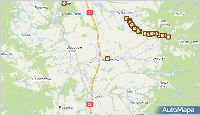 mapa Domaszków gmina Międzylesie, Domaszków gmina Międzylesie na mapie Targeo