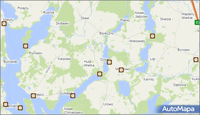 mapa Duba, Duba na mapie Targeo