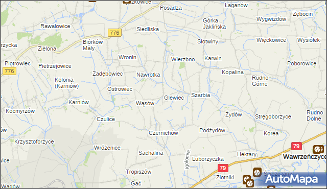 mapa Glewiec, Glewiec na mapie Targeo