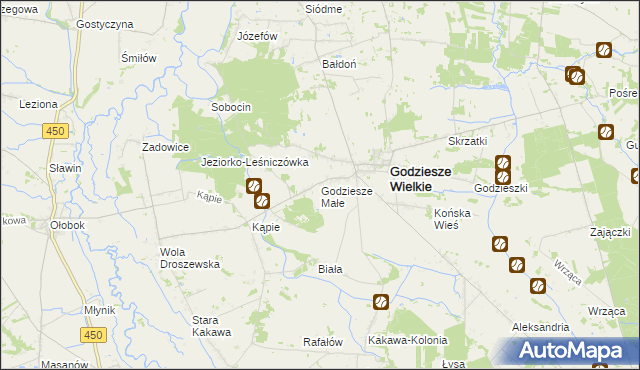 mapa Godziesze Małe, Godziesze Małe na mapie Targeo