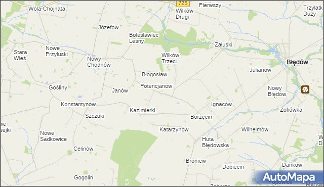mapa Gołosze gmina Błędów, Gołosze gmina Błędów na mapie Targeo