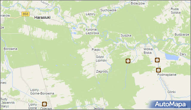 mapa Gózd Lipiński, Gózd Lipiński na mapie Targeo