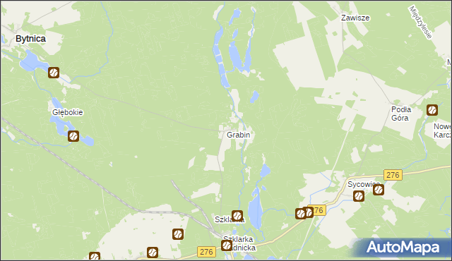 mapa Grabin gmina Bytnica, Grabin gmina Bytnica na mapie Targeo