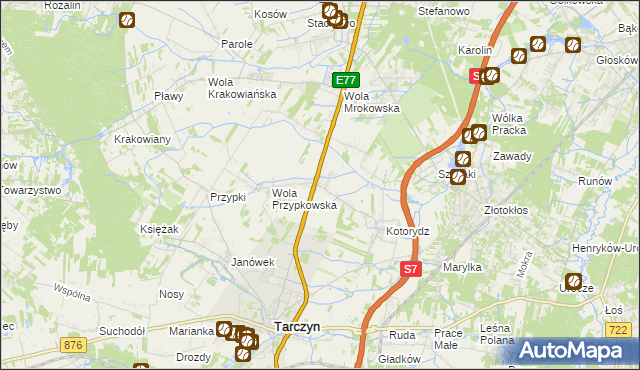 mapa Grzędy gmina Tarczyn, Grzędy gmina Tarczyn na mapie Targeo